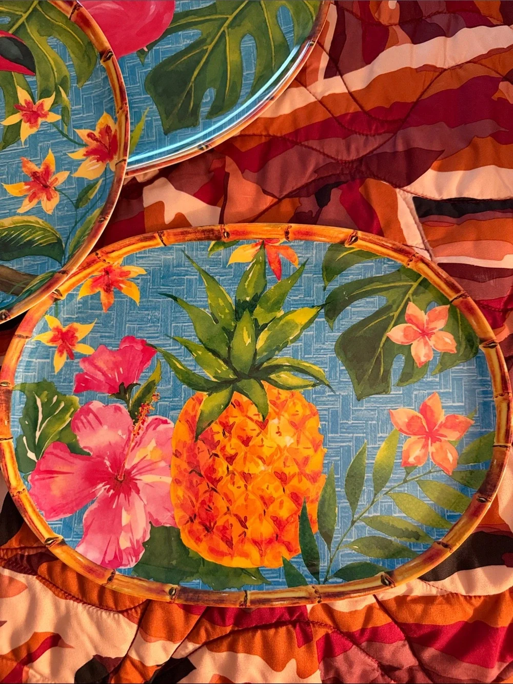 Sur la Table Set of 3 Tropical Oval Serving Platters